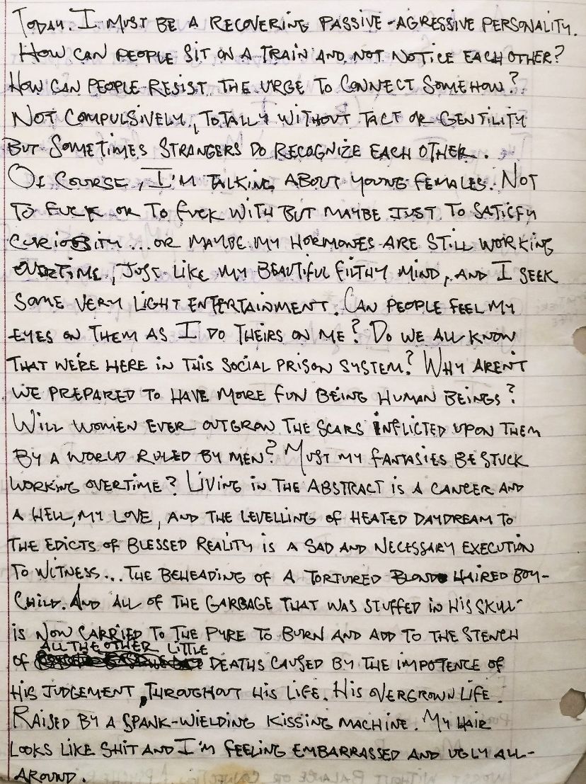 page from jeff buckley's journal